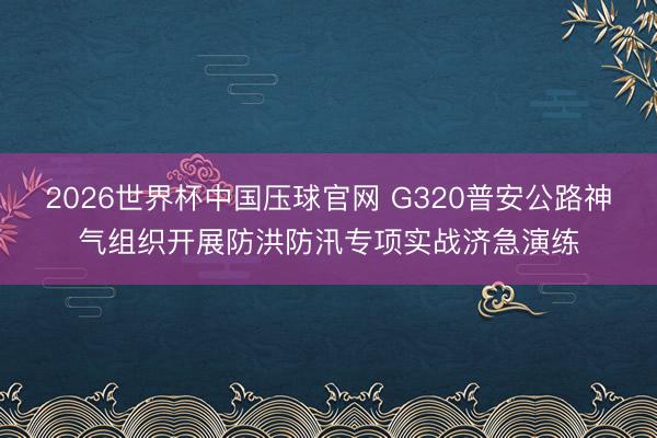 2026世界杯中国压球官网 G320普安公路神气组织开展防洪防汛专项实战济急演练