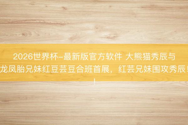 2026世界杯-最新版官方软件 大熊猫秀辰与龙凤胎兄妹红豆芸豆合班首展,红芸兄妹围攻秀辰!