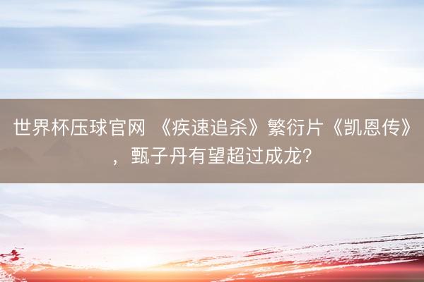 世界杯压球官网 《疾速追杀》繁衍片《凯恩传》，甄子丹有望超过成龙？